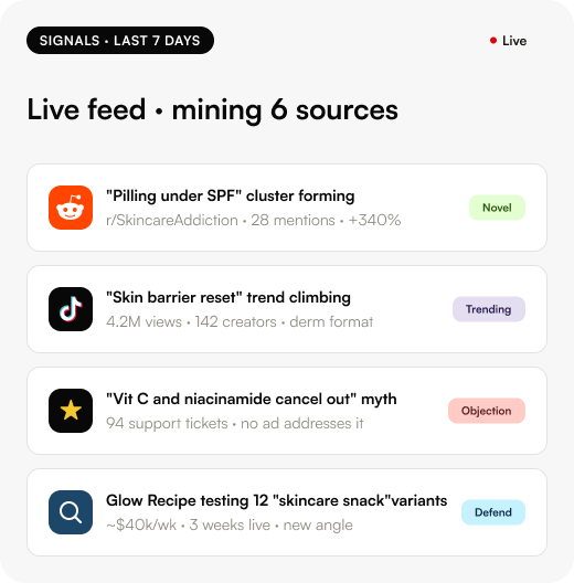 Signal mining live feed